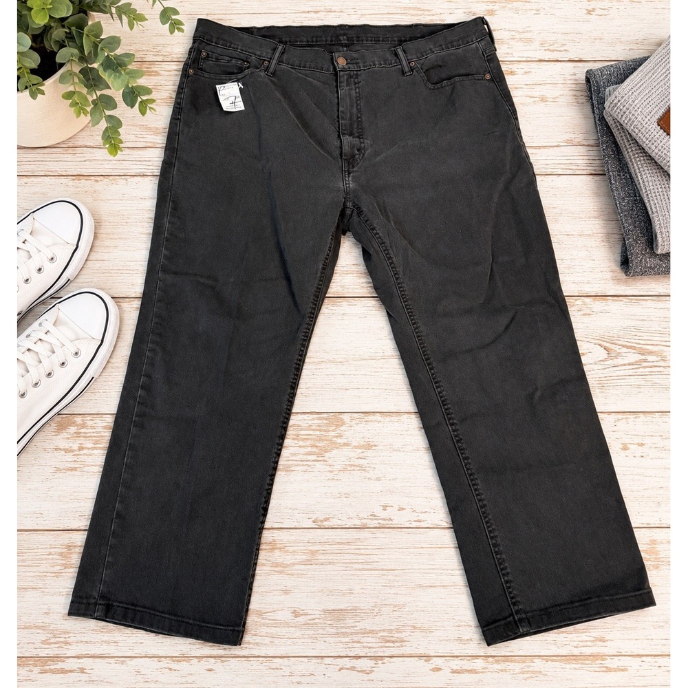 Levi's Men's Black Jeans W46 L30 Big Tall Straight Leg 18757 - Picture 2 of 10